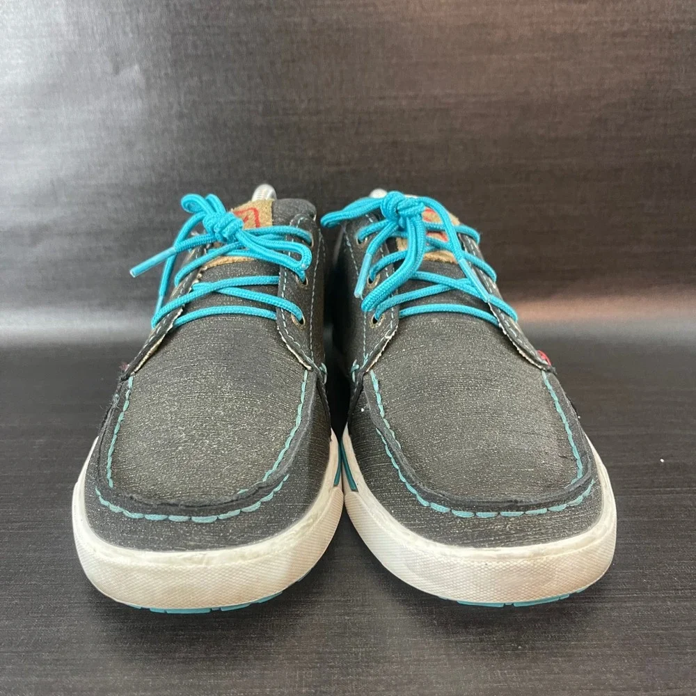 Twisted X Kicks Dura Womens size 7.5 Grey Turquoise Leather Lace Up Casual Shoes